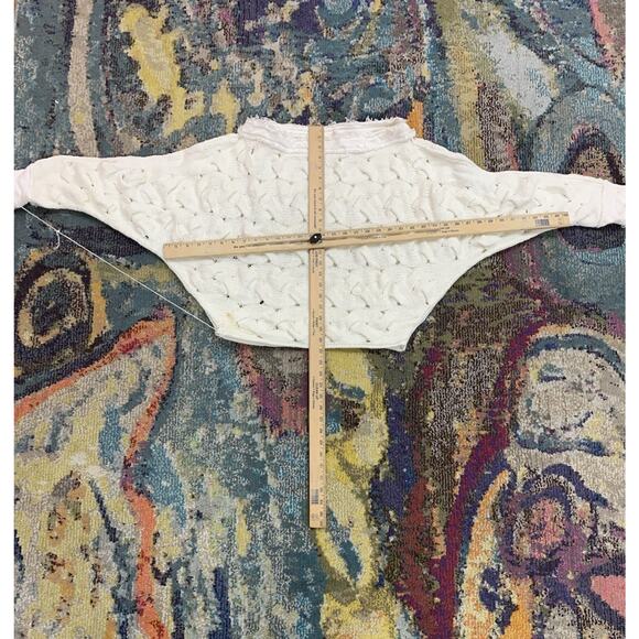 Free People Desert Sands Cable Pullover in Ivory XS - Picture 4 of 5